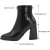 imageSHEMEE Womens Chunky High Heel Ankle Booties Block Heeled Pointed Toe Side Zipper Short Boots ShoesBlack