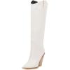 imageSHEMEE Stacked Chunky Heels Cowboy Boots for Women Pointed Toe Western Cowgirl High Heel BootsWhite