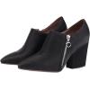 imageSHEMEE Womens Chunky Block Heel Ankle Booties Satin Pointed Toe High Heeled Pumps Shoes Side Zipper Short BootsBlack