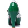 imageSHEMEE Womens Patent Leather Chunky High Heel Platform Mary Jane Pumps Ankle Strap Buckle Round Toe Cute Bow Kawaii Cosplay ShoesGreen
