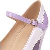 imageSHEMEE Womens Patent Leather Chunky High Heel Platform Mary Jane Pumps Ankle Strap Buckle Round Toe Cute Bow Kawaii Cosplay ShoesPurple
