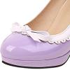 imageSHEMEE Womens Patent Leather Chunky High Heel Platform Mary Jane Pumps Ankle Strap Buckle Round Toe Cute Bow Kawaii Cosplay ShoesPurple