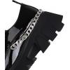 imageSHEMEE Womens Patent Leather Gothic Shoes Punk Platform Chunky Heeled Round Toe Lace Up Block High Heels Dress Pumps with Metal ChainBlack Patent