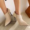 imageSHEMEE Womens Pointed Toe Stiletto High Heel Ankle Booties Faux Suede Thin Heels Pumps Side Zipper Short Boots ShoesApricot