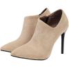 imageSHEMEE Womens Pointed Toe Stiletto High Heel Ankle Booties Faux Suede Thin Heels Pumps Side Zipper Short Boots ShoesApricot