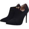imageSHEMEE Womens Pointed Toe Stiletto High Heel Ankle Booties Faux Suede Thin Heels Pumps Side Zipper Short Boots ShoesBlack