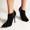 imageSHEMEE Womens Pointed Toe Stiletto High Heel Ankle Booties Faux Suede Thin Heels Pumps Side Zipper Short Boots ShoesBlack