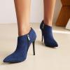 imageSHEMEE Womens Pointed Toe Stiletto High Heel Ankle Booties Faux Suede Thin Heels Pumps Side Zipper Short Boots ShoesBlue
