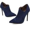 imageSHEMEE Womens Pointed Toe Stiletto High Heel Ankle Booties Faux Suede Thin Heels Pumps Side Zipper Short Boots ShoesBlue