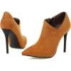 imageSHEMEE Womens Pointed Toe Stiletto High Heel Ankle Booties Faux Suede Thin Heels Pumps Side Zipper Short Boots ShoesYellow