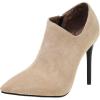 imageSHEMEE Womens Pointed Toe Stiletto High Heel Ankle Booties Faux Suede Thin Heels Pumps Side Zipper Short Boots ShoesApricot