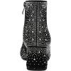 imageSHEMEE Sparkly Rhinestone V Cut Booties for Women Chunky Block Heels Ankle Boots Shine Glitter Wedding Bride Party Short BootsBlack1