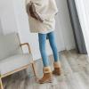 imageSHEMEE Cute Snow Boots for Women Chunky Heels Fold Over Ankle Boot Winter Warm Fur Block Heeled Mid Calf BootsYellow