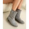 imageSHEMEE Faux Suede Mid Calf Boots for Women Chunky Low Heels Fashion Buckles Riding Booties Block Heel Matte Leather Fall Winter Shoes Pull OnGrey