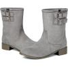 imageSHEMEE Faux Suede Mid Calf Boots for Women Chunky Low Heels Fashion Buckles Riding Booties Block Heel Matte Leather Fall Winter Shoes Pull OnGrey