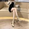 imageSHEMEE Womens Chunky Block Heels Ankle Boots Fashion GOGO Boots Round Square Toe Zip Up Booties High Heeled Dress ShoesApricot