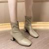 imageSHEMEE Womens Chunky Block Heels Ankle Boots Fashion GOGO Boots Round Square Toe Zip Up Booties High Heeled Dress ShoesApricot