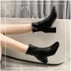 imageSHEMEE Womens Chunky Block Heels Ankle Boots Fashion GOGO Boots Round Square Toe Zip Up Booties High Heeled Dress ShoesBlack 01