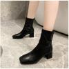 imageSHEMEE Womens Chunky Block Heels Ankle Boots Fashion GOGO Boots Round Square Toe Zip Up Booties High Heeled Dress ShoesBlack 01