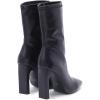imageSHEMEE Womens Square Toe Chunky Mid Calf Boots Block High Heels Short Boot with Side ZipperBlack