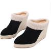 imageSHEMEE Womens Espadrille Mules Platform Wedges Closed Pointy Toe Mule Pumps Faux Suede Espadrilles Wedge Mules Slides Comfort High Heels Platform ShoesBlack With Furry Lined