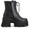 imageSHEMEE Womens Platform Chunky Ankle Boots Round Toe Lace Up Block High Heels Combat Booties Gothic ShoesBlack