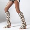 imageSHEMEE Womens Snake Skin Knee High Boots Chunky Heels Western Cowboy Cowgirl Boots Snakeskin Print Block Heeled Tall BootsBeige