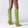 imageSHEMEE Womens Snake Skin Knee High Boots Chunky Heels Western Cowboy Cowgirl Boots Snakeskin Print Block Heeled Tall BootsGreen