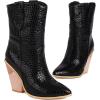imageSHEMEE Womens Western Cowgirl Chunky High Heels Ankle Boots Pointed Toe Stacked Heel BootiesBlack