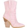 imageSHEMEE Womens Western Cowgirl Chunky High Heels Ankle Boots Pointed Toe Stacked Heel BootiesPink