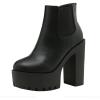 imageSHEMEE Womens Chunky High Heels Platform Chelsea Boots Block Heeled Ankle Booties with ZipperZipblack