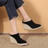 imageSHEMEE Womens Espadrille Mules Platform Wedges Closed Pointy Toe Mule Pumps Faux Suede Espadrilles Wedge Mules Slides Comfort High Heels Platform ShoesBlack