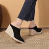 imageSHEMEE Womens Espadrille Mules Platform Wedges Closed Pointy Toe Mule Pumps Faux Suede Espadrilles Wedge Mules Slides Comfort High Heels Platform ShoesBlack