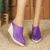 imageSHEMEE Womens Espadrille Mules Platform Wedges Closed Pointy Toe Mule Pumps Faux Suede Espadrilles Wedge Mules Slides Comfort High Heels Platform ShoesPurple