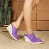 imageSHEMEE Womens Espadrille Mules Platform Wedges Closed Pointy Toe Mule Pumps Faux Suede Espadrilles Wedge Mules Slides Comfort High Heels Platform ShoesPurple