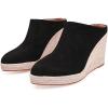 imageSHEMEE Womens Espadrille Mules Platform Wedges Closed Pointy Toe Mule Pumps Faux Suede Espadrilles Wedge Mules Slides Comfort High Heels Platform ShoesBlack