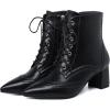 imageSHEMEE Womens Victorian Ankle Boots Lace UP Combat Boots for Women Booties Side Zipper Block Chunky Mid Heels Wingtip Oxford Boot Renaissance ShoesBlack