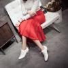 image:imageSHEMEE Chunky Heels Oxfords for Women Patent Leather Mid Low Heels Pumps Retro Wingtip Laced Brogues Shoes WhiteSize 95