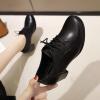 image:imageSHEMEE Womens Chunky Mid Heels Oxfords Vintage Round Square Toe Block Heeled Brogues Lace Up Work Office Daily Dress ShoesBlack