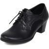 image:imageSHEMEE Womens Chunky Mid Heels Oxfords Vintage Round Square Toe Block Heeled Brogues Lace Up Work Office Daily Dress ShoesBlack