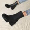 image:imageSHEMEE Womens Square Toe Chunky High Heel Platform Ankle Booties Block Heeled Side Zipper Short Boots ShoesBlack