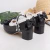 image:imageSHEMEE Womens Kawaii Sweet Bow Heels Cosplay Dress Shoes Chunky Platform Mid Block Heels Buckle Ankle Strap Mary Jane PumpsBlack 02