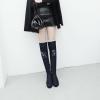 image:imageSHEMEE Womens Denim Low Heels Over The Knee Boots Flat Thigh High Boots Round Toe Side Zipper Long Boots