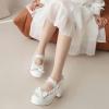 image:imageSHEMEE Womens Kawaii Mid Block Heels Mary Janes Platform Rockabilly Shoes Patent Chunky Heels Pumps Sweet Cute with BowPatent White