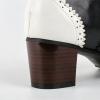 image:imageSHEMEE Womens Retro Wingtip Block Heel Lace Up Oxfords Stacked Chunky High Heels Pumps Vintage Round Toe Brogues Dress ShoesWhiteBlack