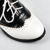 image:imageSHEMEE Womens Retro Wingtip Block Heel Lace Up Oxfords Stacked Chunky High Heels Pumps Vintage Round Toe Brogues Dress ShoesWhiteBlack