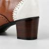 image:imageSHEMEE Womens Retro Wingtip Block Heel Lace Up Oxfords Stacked Chunky High Heels Pumps Vintage Round Toe Brogues Dress ShoesWhiteBrown