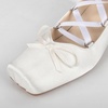 image:imageSHEMEE Satin Ballerina Heels for Women Chunky Block Heel Ribbon Pumps Square Toe Ballet Heels Lace Up Lolita Cosplay Court Fairy Shoes Unique Y2K Gothic Bow Heel Dressy ShoeBeigeWhite