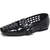 image:imageSHEMEE Womens Mesh Mary Jane Flats Square Closed Toe Jelly Ballet Flats Cutout Jellies Sandals Hollow Buckle Strap Ballerina Shoe Summer Breathable Party Dress Pumps ShoesBlack